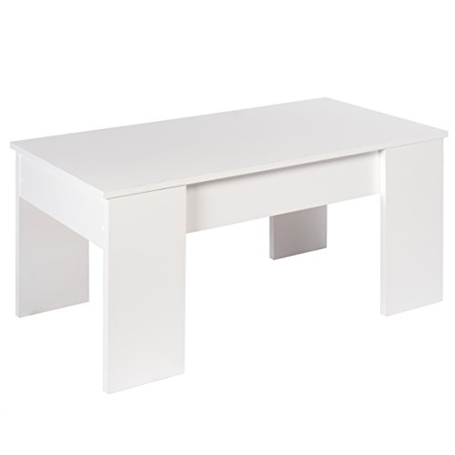 Studio Decor C029 MCLARA BLA - Mesa de centro elevable Lara, 100 x 50 x 44,6-58 cm , Melamina, Color Blanco, 100x50x44.6 cm