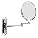 Produktbild Finether Kosmetikspiegel Rasierspiegel Schminkspiegel mit Gelenkarm Vergrößerungsspiegel Make-up Spiegel für Bad Wandmontage 360°drehbar doppelseitig 5-fach Vergrößerung + normal FT-124
