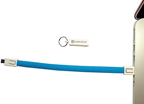 INNOVOLVE ChargeLoop - Keychain USB 2.0 charger cable/data cable Micro USB - flat cable for Smartphone/mobile phones e.g. Samsung Galaxy Edge, HTC, Huawei, Sony etc. - Portable charger cable for a keyring (Micro Usb, Blue)