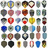 Sanfeng 126pcs Dart Flights Slim Standard Mixed - Accesorios de dardos láser de aluminio grueso