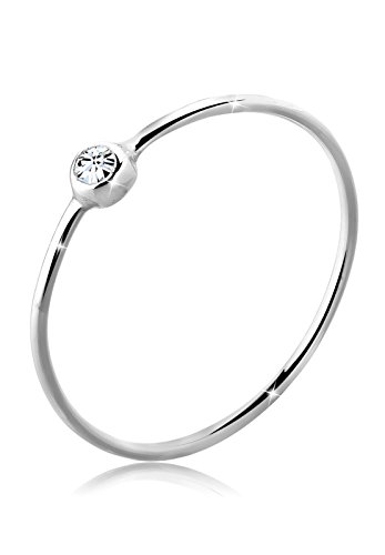 Bellina - Anillo de plata de ley con cristal de swarovski, talla 10 (15,92 mm)