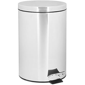 Relaxdays Treteimer 7 L aus Edelstahl H x D: 31,5 x 21 cm Abfalleimer