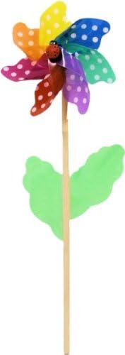 Multicoloured Spotted Garden Windmill 45Cm