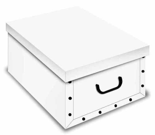 Weiße Kartons, Ordnungsboxen Deko Karton 2er SET Box Clip Weiß Aufbewahrungsbox - 2