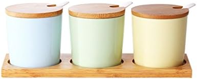 OZP Seasoning Bottle Ceramic Seasoning Cans Seasoning Box Sets, Seasoning Oil Salt Cans Pepper Jars, Kitchen Supplies 4 Assembly,A