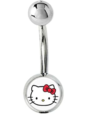 BlingBling GlitZ Unisex Bauchnabelpiercing chirugenstahl Kitty design 1.6x10MM