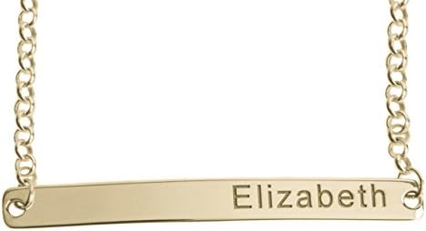 925 Solid Silver Personalised BAR ANY NAME Bracelet Gold/Rose Gold Plated with Box