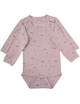 Melton Baby - Mädchen Body Numbers, 2er-Pack Jersey-Langarmbody Aop