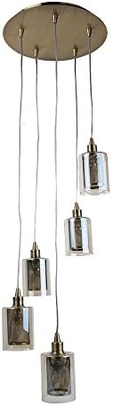 Moet 5 Light Ceiling Light Antique Brass