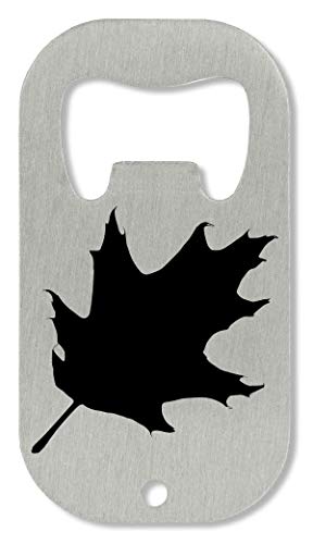 zz Black Autumn Leaf Silhouette artwotk Apri Bottiglia
