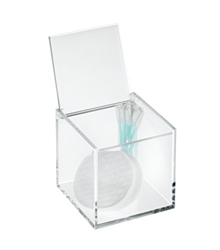 Wenko 22659100 Kosmetik Organizer Box Femme mit Deckel Kosmetik-Aufbewahrung, Make-Up Organizer, Acryl, Transparent, 8 x 8 x 8 cm