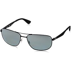Ray-Ban 0Rb3528 Gafas de sol, Rectangulares, Polarizadas, 61, Matte Black