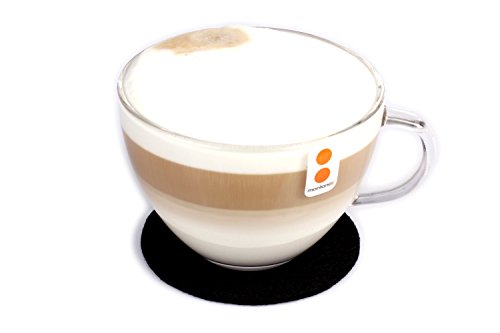 10er Set Glasuntersetzer rund aus Filz in schwarz (+ weitere Farben) Ø 10cm, Filzuntersetzer edel und elegant für Gläser, Bar und Tisch, auch als Getränkeuntersetzer geeignet - 2