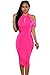 Produktbild Neue Damen Rosa Kalte Schulter Neckholder Figurbetont Midi Club Party Kleid Summer Wear Kleid Größe S UK 8–10 EU 36–38