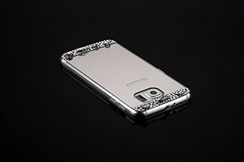 Galaxy S7 Hülle,Galaxy S7 Schutzhülle,Galaxy S7 Case,ikasus® [Bling Glitzer Kristall Strass Diamant Spiegel Hülle] Galaxy S7 Silikon Hülle,Glänzend Glitzer Kristall Strass Diamanten Überzug Mirror Spiegel Muster Stoßdämpfend TPU Silikon Schutz Handy Hülle Case Tasche Silikon Crystal Case Schutzhülle Etui Bumper für Samsung Galaxy S7 – Silber - 5