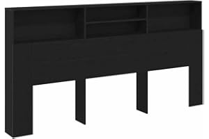 vidaXL Cabinet de Tête de Lit Chêne Noir 200 x 19 x 103.5 cm, Rangement Moderne pour Chambre, Armoire à tête rectangulaire, Organisateur Mural pour optimiser l'espace avec Style