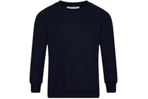 STAR FASHION New Kids Unisex School Uniform Jumper for Girls/Boys Long Sleeve Solid Style Crew Round Neck Sweatshirt Kid’s Sweater Ages 2-14 Years