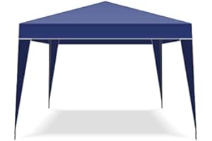 FRANKYSTAR Gazebo da giardino 3x3 pieghevole con Telo in PVC 220 gr/mq + Telaio in acciaio + Picchetti e borsa per il trasporto, per fiere e mercati, bianco, blu e verde.
