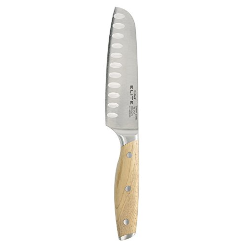 ProCook Elite Oak X70 Santoku mit dreifach vernietetem Griff aus Eichenholz, 13 cm