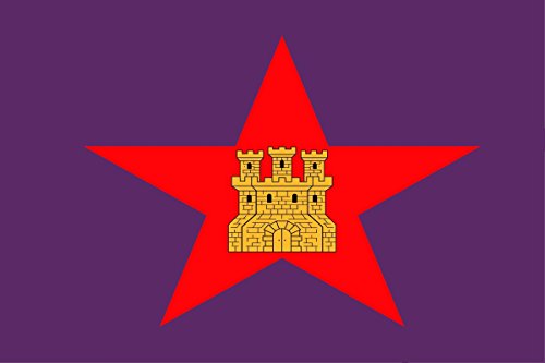 Gran Bandera de Castilla Comunera - Pendón Estrellado de Castilla 150 x 90 cm Satén Durabol