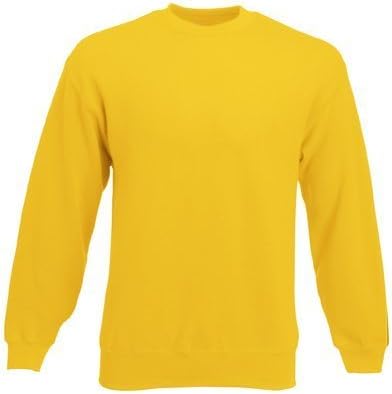 Mens Plain Classic Sweatshirts Sizes XS to 4XL - WORK CASUAL SPORTS LEISURE (M - MEDIUM, YELLOW)