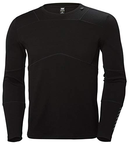 Helly Hansen HH LIFA Merino Crew LS Baselayer, Hombre, Black, M
