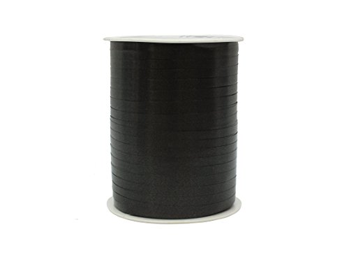 Kräuselband 10 mm breit 250 m lang Geschenkband (Schwarz)