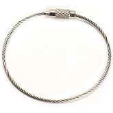 Spelt Stainless Steel Keychain Cable Ring Silver 3-way