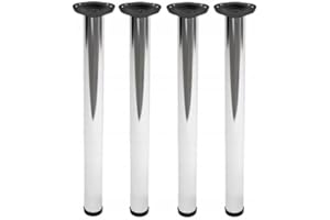 MonJar 4er Set Tischbeine Ø60mm Schreibtischfüße Tischfüße Stabil, Höhenverstellbar Höhe 710 mm + 30 mm inkl. Befestigungsmaterial (Chrom)