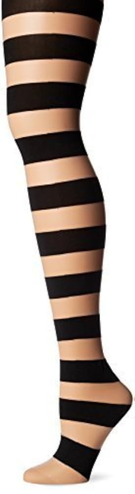 Leg Avenue Striped Pantyhose (Black/ Nude) by Leg Avenue