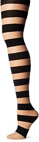 Leg Avenue Striped Pantyhose (Black/ Nude) by Leg Avenue