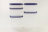 Original Tupperware TUPPERWARE 2,3 L + 1,7 L + 1,1 L (2) + 500 ml Eidgenossen Modular blau 10172