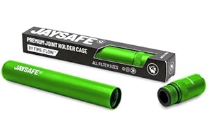 FLOW FIRE FIRE-FLOW™ JAYSAFE® - Premium Joint Holder Case für alle Filtergrößen, Aktivkohlefilter, Aluminium Hülle, Metall Tube, Geruchsdicht, Wasserdicht (Green)