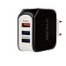 Produktbild tecnan Quick Charge 3.0 Ladegerät 5A | 25W Netzteil 3 USB Anschluss Stecker Adapter Ladestecker Netzstecker Charger für iPhone X XS Xr 7 8 Plus, iPad, Samsung S7 S8 S9 Plus, Huawei P10 [Schwarz]