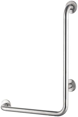 YFF ~ Daily Necessities Satin Polish Stainless Steel Bathroom Shower L-shaped Grab Bar Handrail / Wall Mounted Straight Towel Holder / Shower Aid & Safety Support Handrail Grab Rail Safe Supplies ( Color : #Satin )