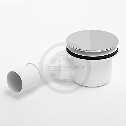 AQUABAD® Trapflex Ablaufgarnitur Set Standard Chrom inkl. Ø90mm Siphon, Ablaufbogen und Flexanschluss - 3