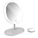 Produktbild Navaris LED Kosmetikspiegel mit 10fach Vergrößerungsspiegel - Schminkspiegel Set Make Up Schmink Spiegel Standspiegel beleuchtet - in Grau
