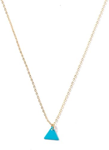 Azucar Piccolo Triangulo PICC-TRI-COL - 1-Vert-GLAC Women's Necklace Brass/Enamel Glacier Green/Lavender 40 cm