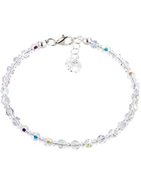 Schöner-SD, Feines Armband aus 4mm Swarovski® Kristallperlen und 925 Silber