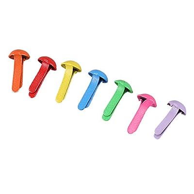 CUHAWUDBA Lot de 200 Attaches parisiennes Multicolore Papier Craft Estampillage Scrapbooking Bricolage Outil 4,5 mm