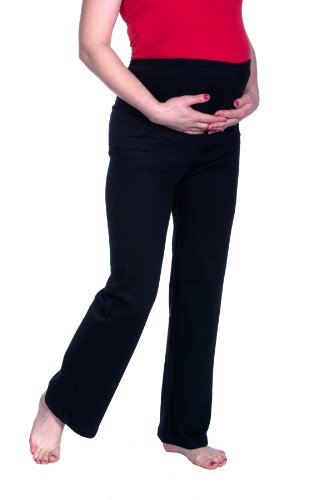 JANDAZ® MATERNITY COTTON TRACKSUIT BOTTOMS AND HOODIE BUY TOGETHER OR SEPARATELY (S/M, Trousers-Black)