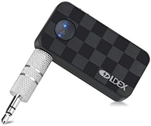Car Bluetooth Adapter AUX 3.5mm Receiver Wireless Audio Transmitter Accessories for Car, Headphones, Home Streaming Sound System (A2DP, Dual Link, Built-in Mic for Hands-Free)