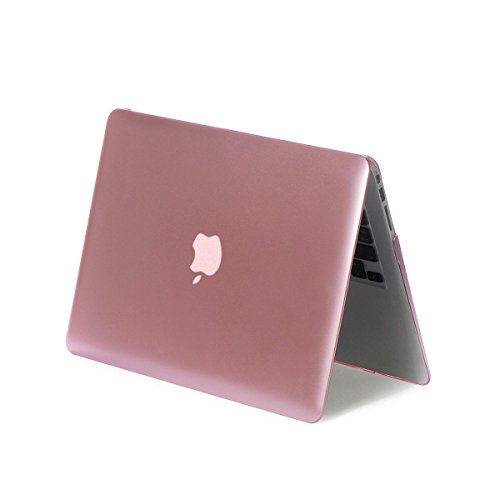 tinxi® Zweiteilige Matte Gummierte Harte Schutzhülle für Apple Macbook Air 13,3 Zoll (A1369 A1466) Laptop Hülle Cover Schale Schutz Tasche Etui Case Shell Hard Plastik Rosegold - 7