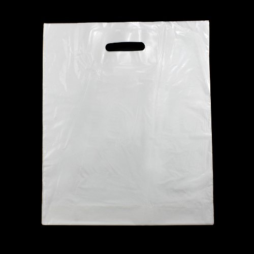 Tüte, Tragetasche,50 Grifflochtaschen, weiss,380 x 450 + 50 mm Bodenfalte