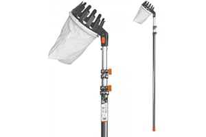 BirnePower Obstpflücker mit Teleskopstiel (150-375cm), Apfelpflücker mit integrierter Klinge, Verstellbarer Kopf & Leichter Alu-Stange, Obstsammler