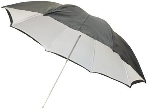 33" (80cm) Pro Flash Umbrella - White Reflector. Removable Black Backing. Brolly for Photography Studio.