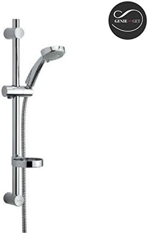 SHOWER RAIL KIT 6 SETTINGS CHROME WITH SOAP HOLDER SLIDE BAR SET HOSE WALL FIX