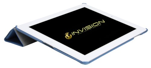 Invision® iPad 2 iPad 3 und iPad 4 Intelligente Hülle – Tolles Design – Magnetische Aufweck/Schlaf-Funktion – Hochwertiges PU-Leder (iPad 2 3 4 / Hell Blau) - 9