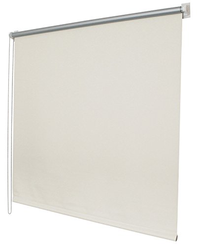 Thermo Seitenzugrollo Klemmfix Kettenzug Rollo , 90x150, Creme Easyfix mit Thermobeschichtung energie sparend Metallkette, 62400
