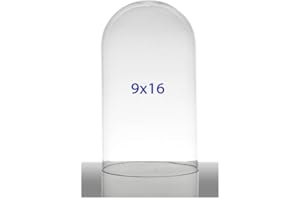 Chianese Campana Cupola in Vetro 9x16 cm | Teca Espositiva Trasparente | Campana di Vetro Grande per Decorazioni Centrotavola ed Esposizioni Eleganti